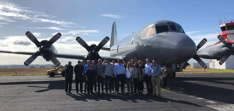 The participants were given presentations of the capabilities of the Royal New Zealand Air Force, as well as a tour in one of the P3 Orion aircrafts being used for search and rescue in Antarctica.